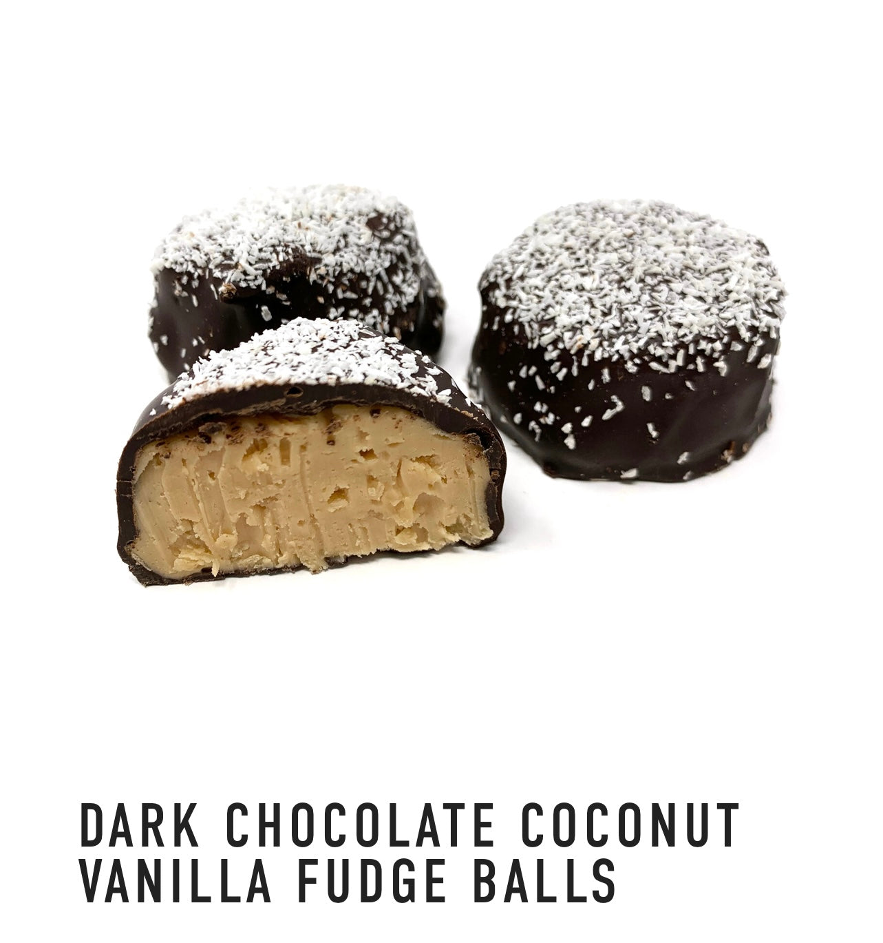 Dark Coconut Fudge Balls